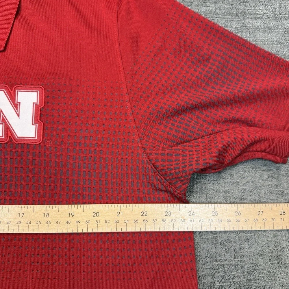 Adidas Nebraska Cornhuskers Polo Shirt Mens XL Red Climalite Performance